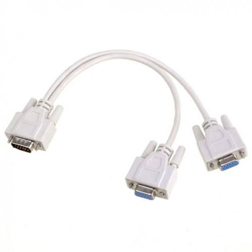 Разветвитель VGA 1 на 2 выхода VGA Male to 2 Female Audio Splitter с к