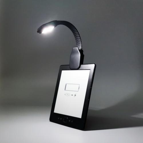 Мини-фонарик с клипсой для чтения книг, черный - 2шт