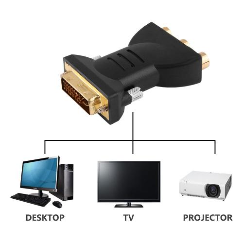 Переходник с DVI на тюльпан YPbPr (DVI-I 24+5 - 3x RCA)