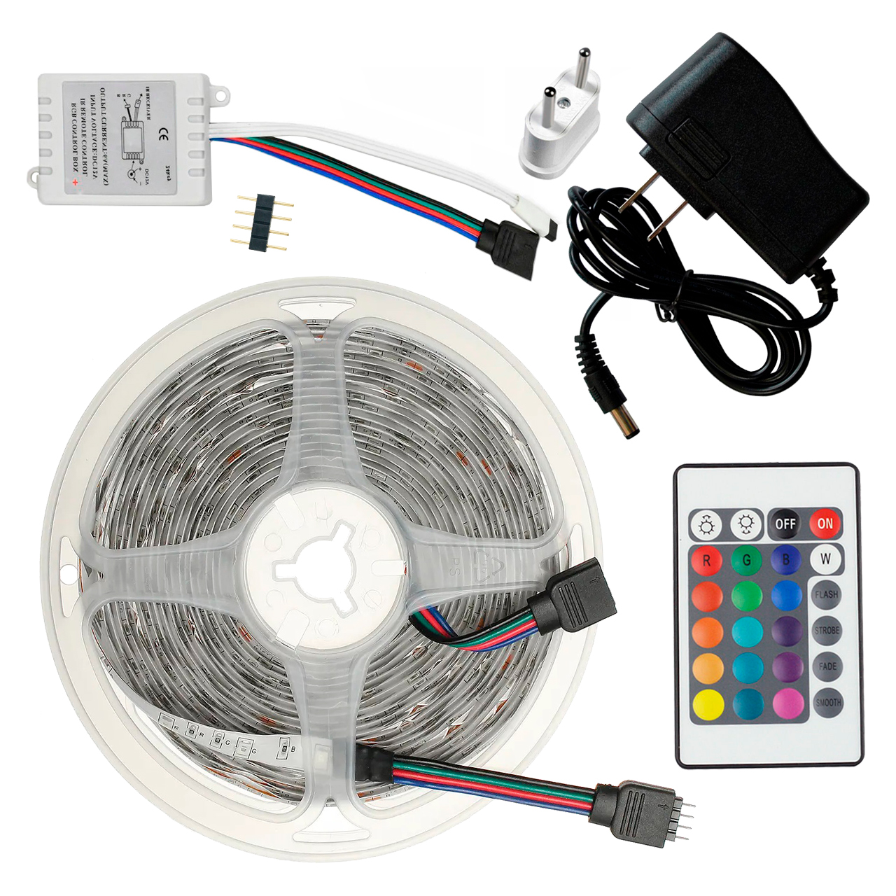 Светодиодная лента с блоком управления и блоком питания
